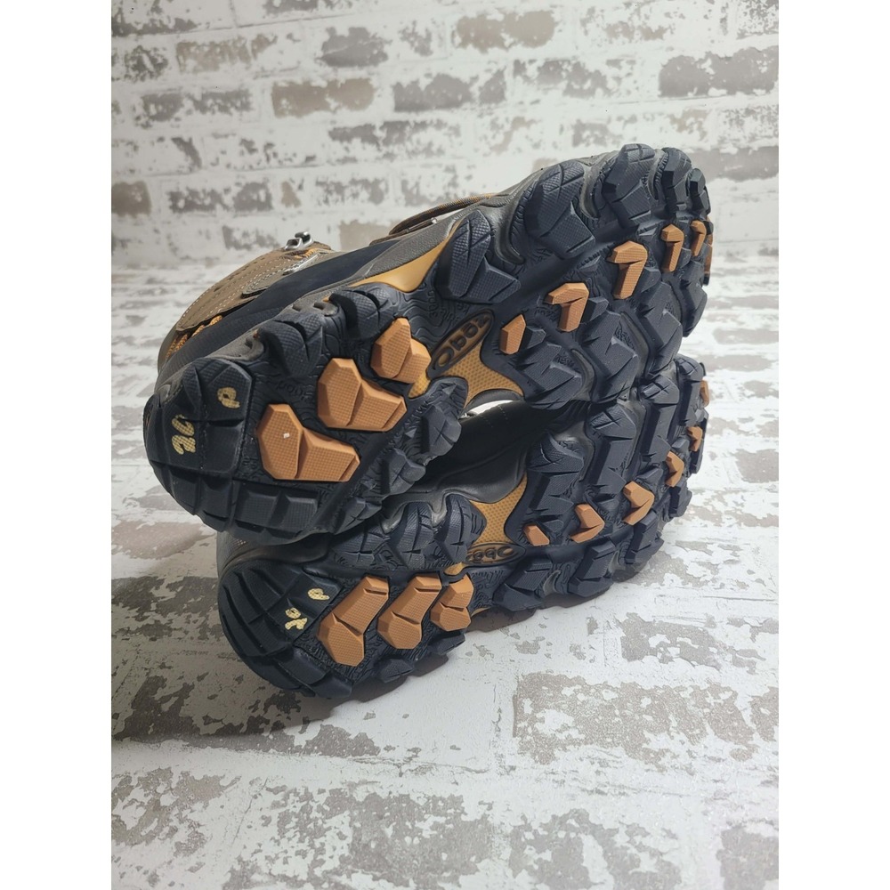 Men's 10.5 W Oboz Bridger Mid B-DRY Sudan Brown Leather Hiking Boots Waterproof - Picture 3 of 8